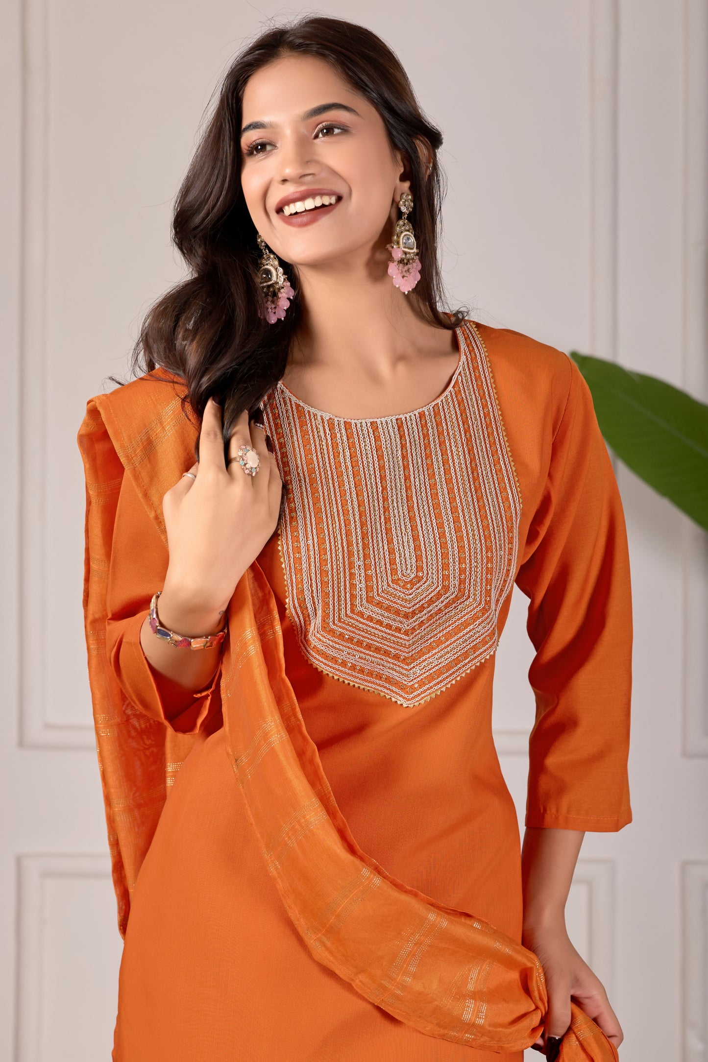 Elegant Teal Rayon Kurta Set with Dupatta & Embroidery