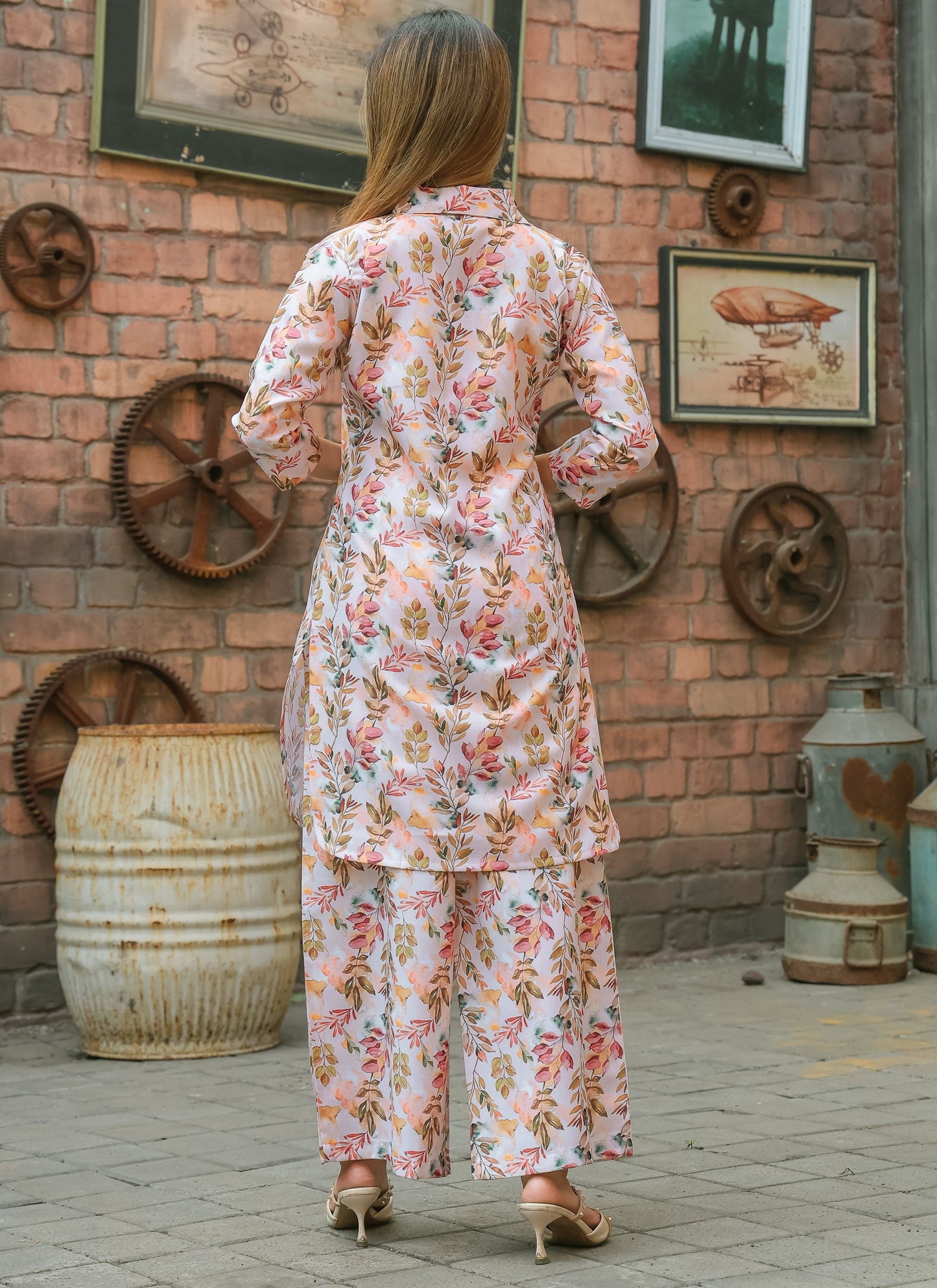 Women’s Printed Kurti and Palazzo Set – Indo-Western Look