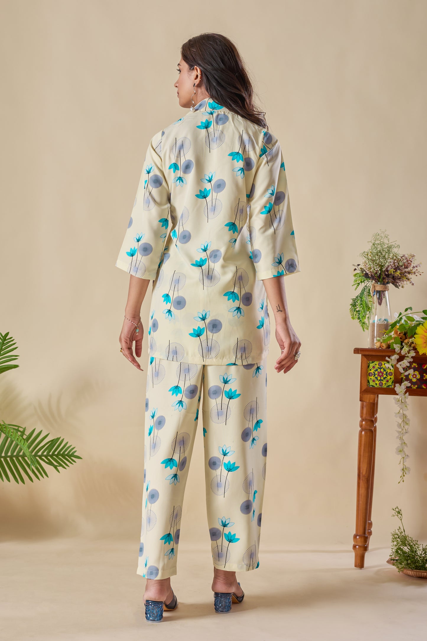 Trendy Floral Printed Co-ord Set for Women – Comfortable Shirt & Pajama