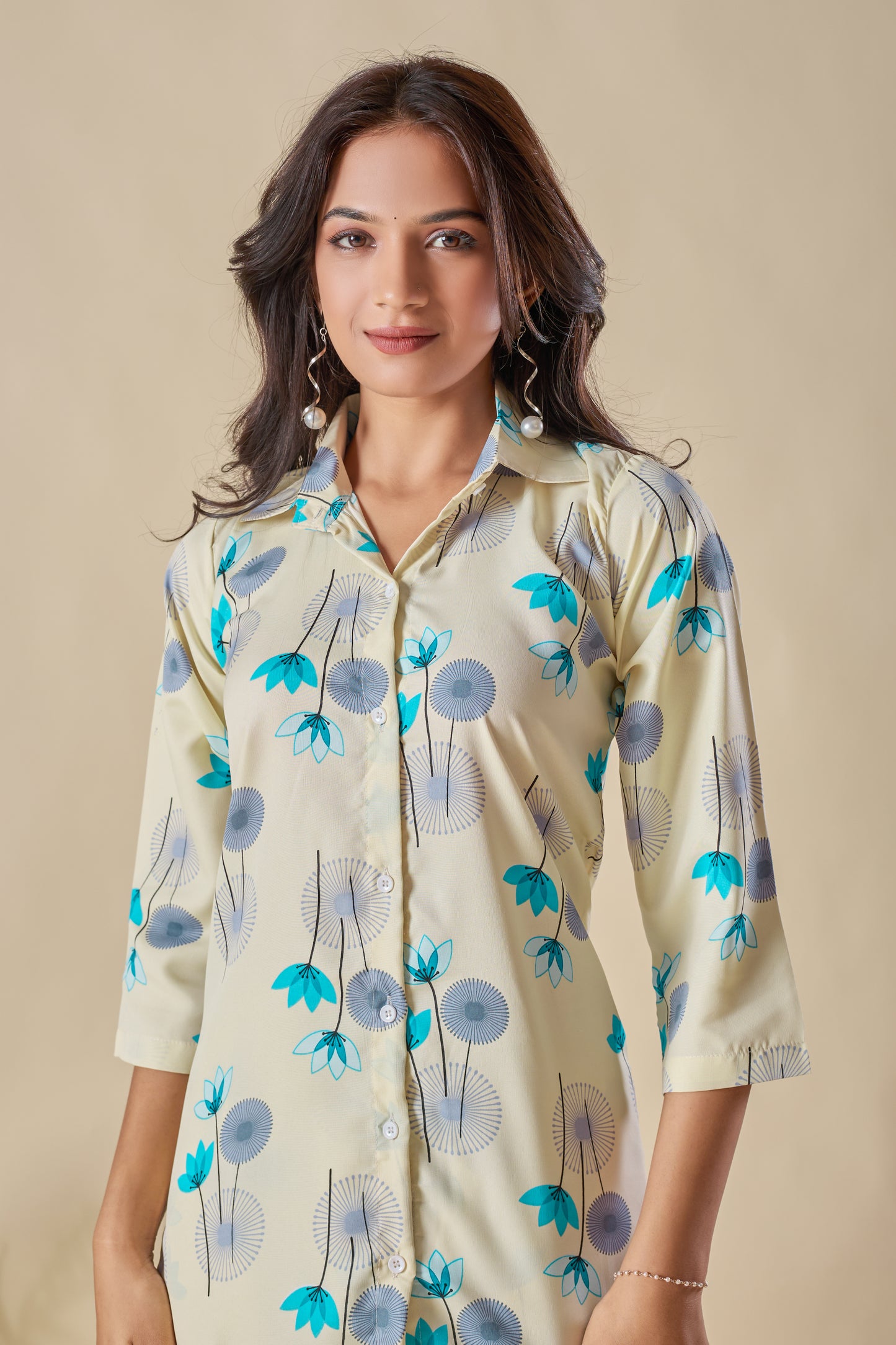 Trendy Floral Printed Co-ord Set for Women – Comfortable Shirt & Pajama