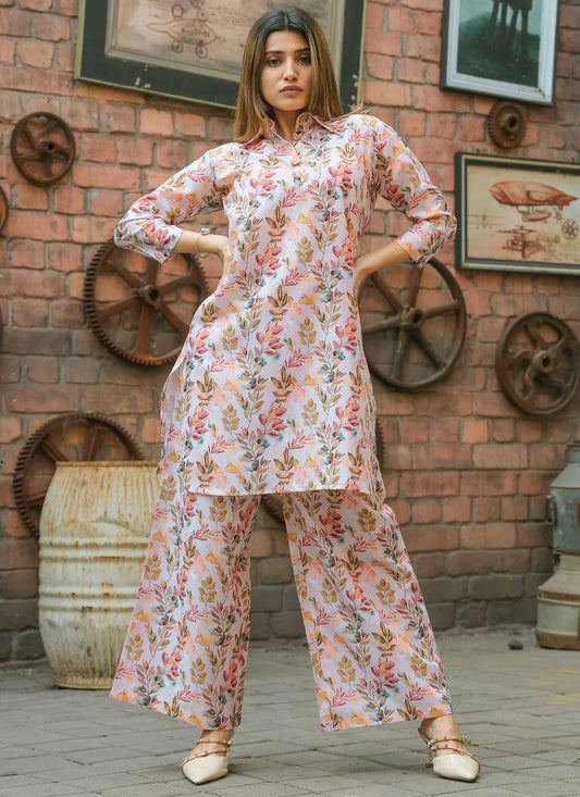 Women’s Printed Kurti and Palazzo Set – Indo-Western Look